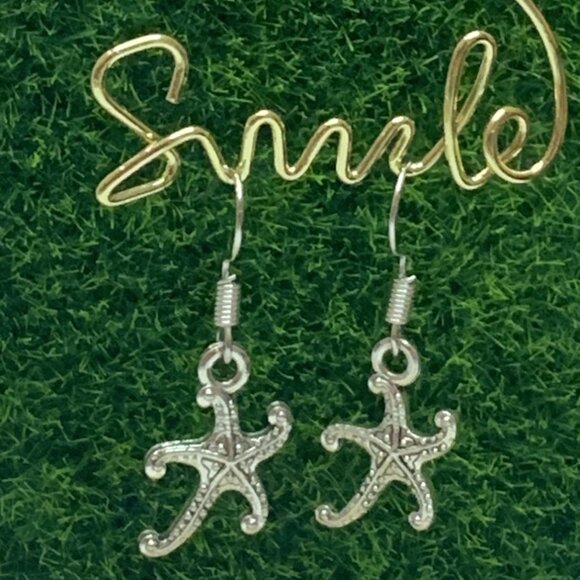 Starfish Earrings, Gift Idea, Nautical Jewelry, Beach Earrings, Nautical Earring - Picture 4 of 5